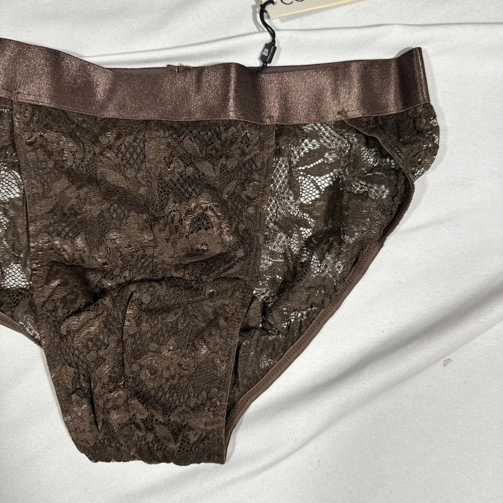 NWT‎ Cosabella [ MENS MEDIUM ] Never Say Never Sports Brief Lace UNO Brown U1941
